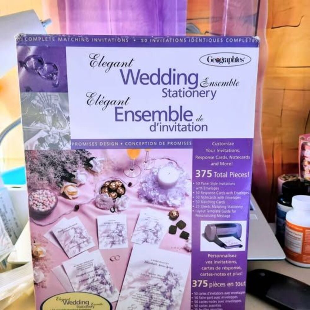 Geographics Elegant Wedding Stationery Ensemble 375 Pieces